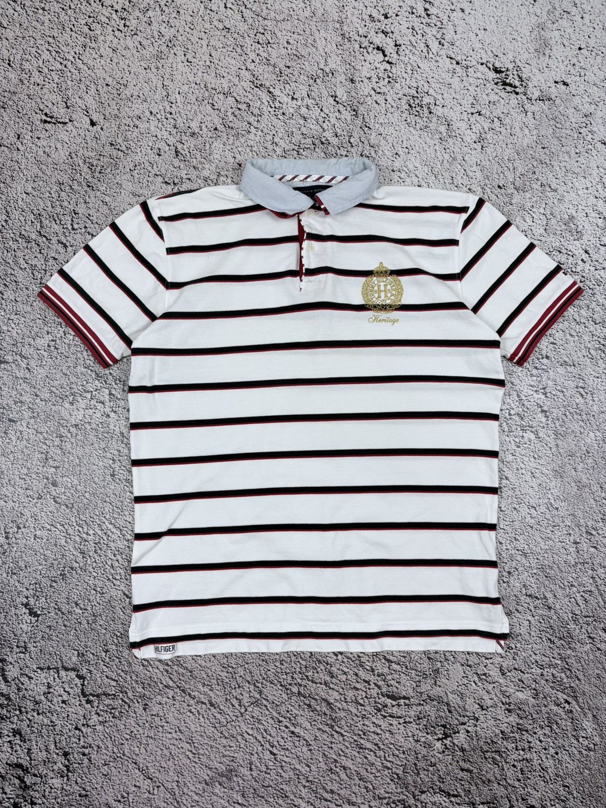 Tommy Hilfiger Tommy Hilfiger Heritage Big Crest Striped Polo Shirt XL⁠ Size US XL / EU 56 / 4 - 1 Thumbnail