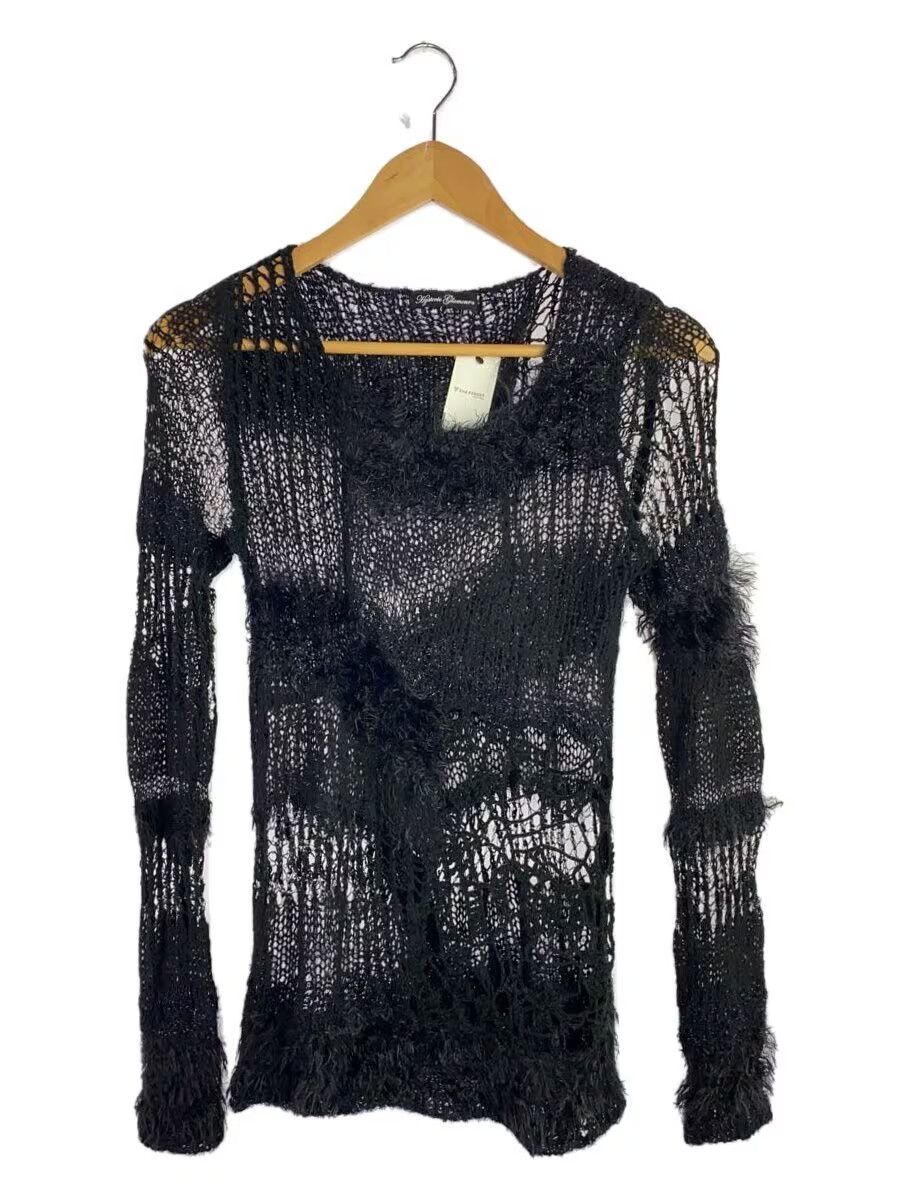 Distressed Fishnet Open Stitch Knit Sweater