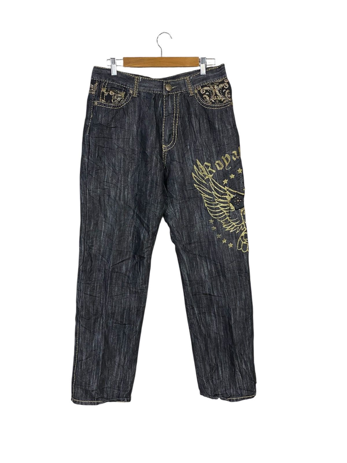 Japanese Brand Japanase brand denim emboidery cross logo very rare Size US 32 / EU 48 - 2 Thumbnail