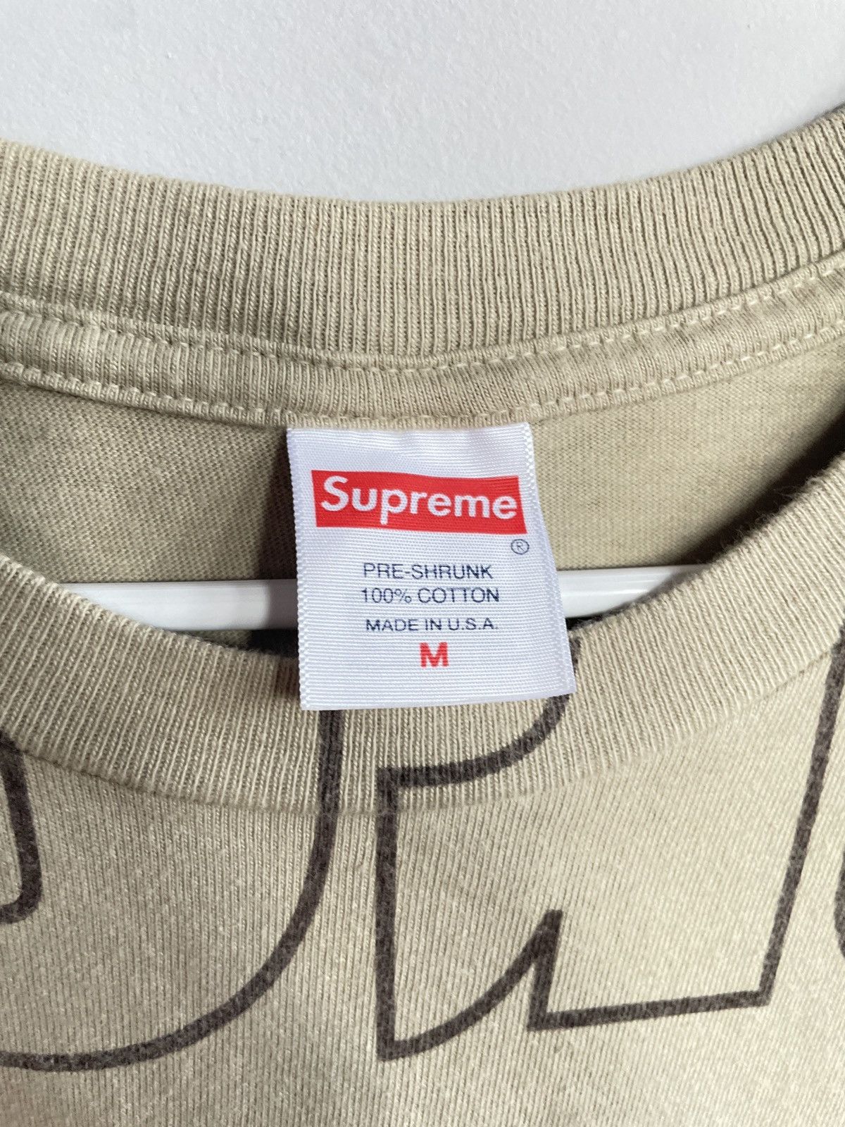 Supreme Supreme Shoulder Logo Tee Beige/Brown Size US L / EU 52-54 / 3 - 3 Thumbnail