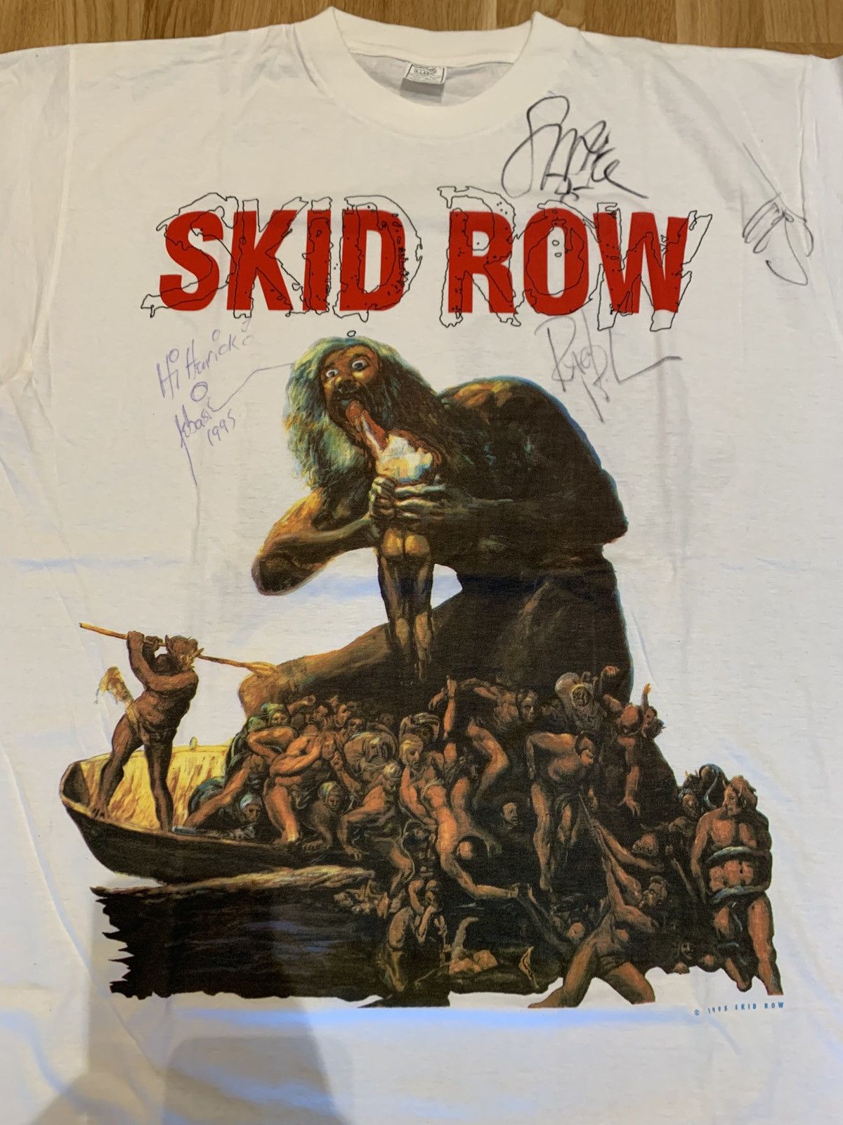 Vintage Rare Vintage Skid Row Francisco Goya 1995 T Short Size US XL / EU 56 / 4 - 2 Thumbnail