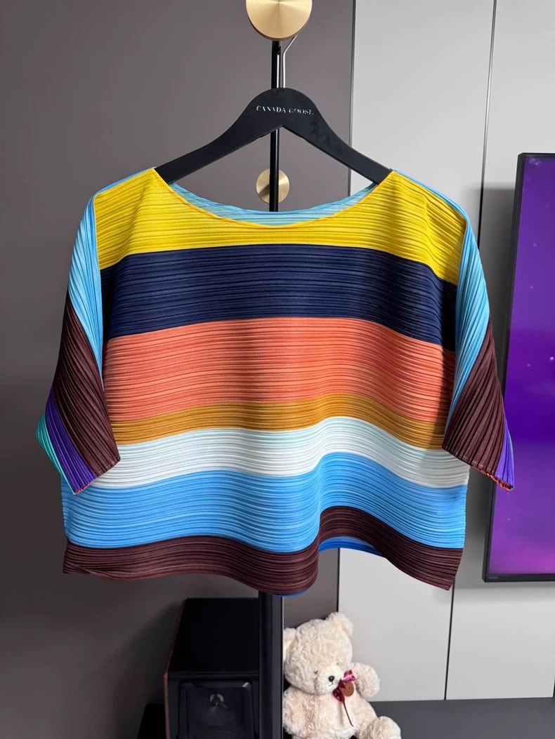 Issey Miyake Issey Miyake size:3 A vintage striped striped top Size S / US 4 / IT 40 - 1 Thumbnail
