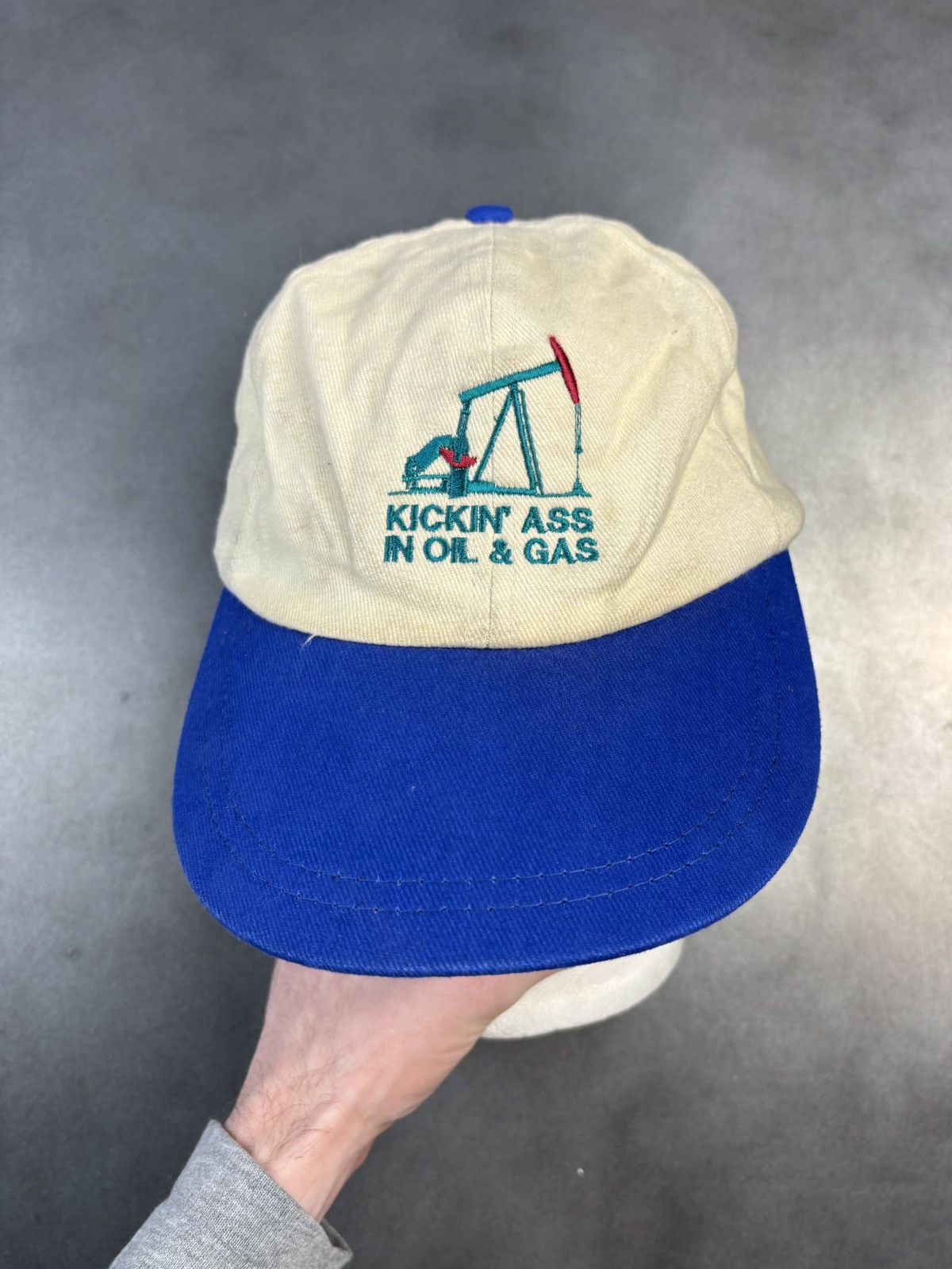 Vintage Kickin Ass Oil & Gas 1990s Vintage Hat Strapback Dad Cap 90s Size ONE SIZE - 2 Thumbnail