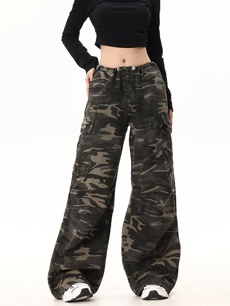 Japanese Brand × Jean American loose straight drawstring camouflage cargo jeans Size US 32 / EU 48 - 3 Thumbnail