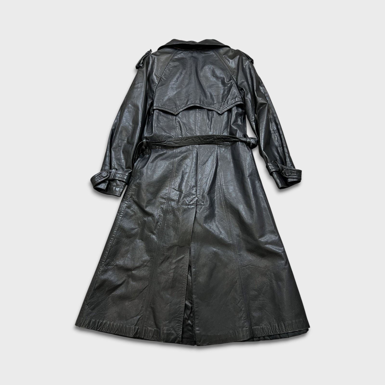 Vintage Vintage JOFAMA Swedish Leather Trench Coat Quilted Lined 90s Size M / US 6-8 / IT 42-44 - 6 Thumbnail