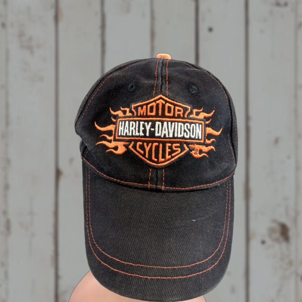 Harley Davidson Harley-Davidson Motorcycle Hat/cap Adjustable Unisex Embroidered Baseball Cap Black Cad Pattern: Solid, Twill Cotton Lightweight Breathable Size ONE SIZE - 1 Thumbnail