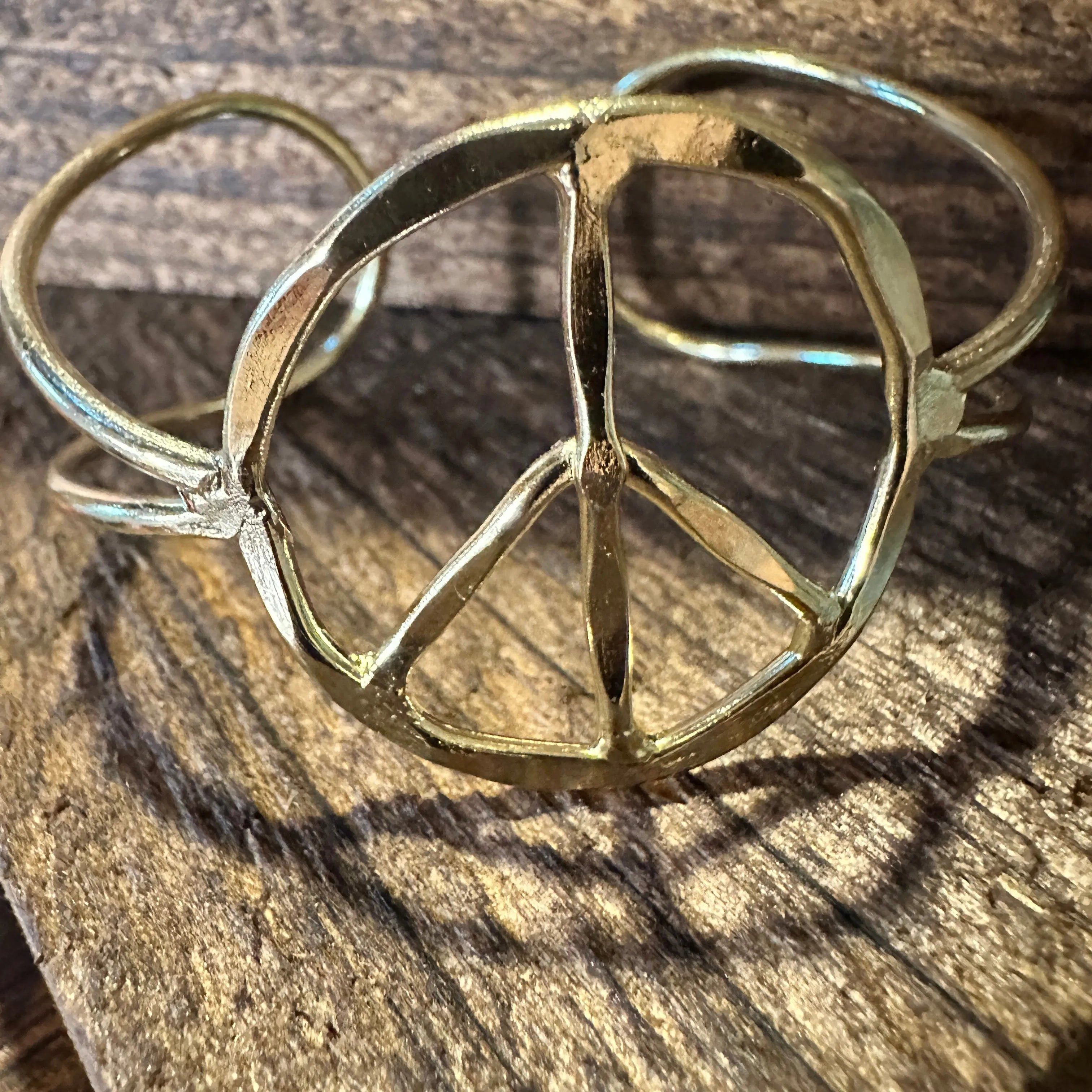 Other Handmade Artesian Hippie Wide Cuff Bracelet Bangle, Gold Pla Size ONE SIZE - 2 Thumbnail
