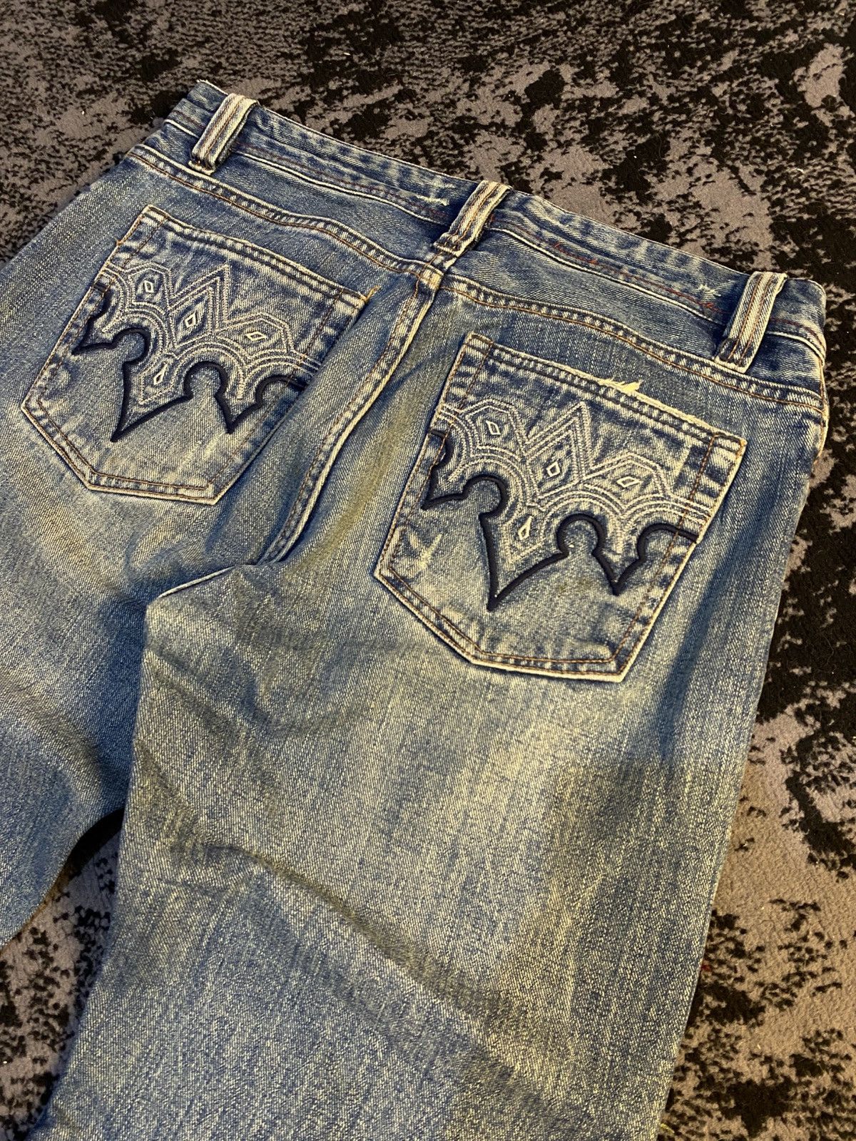 Undercover × Uniqlo Thrashed Nylaus Mudwash Regular Jeans 🔥 Size US 35 - 11 Thumbnail