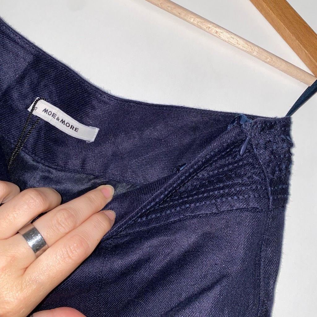 Other More & More NWT Navy Blue A-Line Skirt, Italian, Sz 12 Size 34" / US 12 / IT 48 - 12 Thumbnail