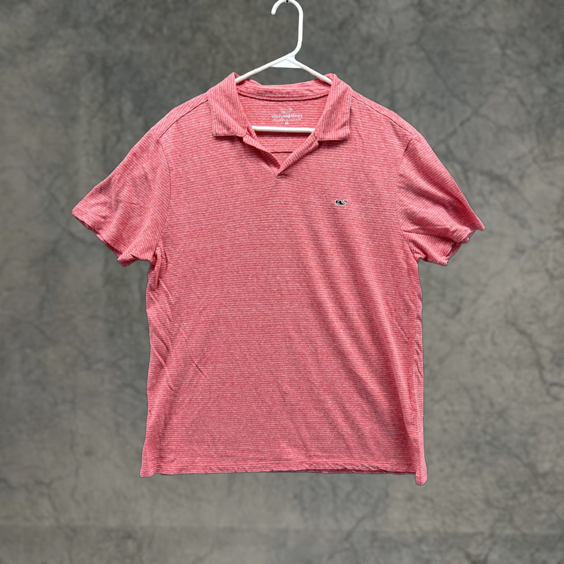 Vineyard Vines VINTAGE Vineyard Vines Polo Shirt Mens M Red Stripe Linen Cotton Casual Whale Logo Size US M / EU 48-50 / 2 - 1 Thumbnail