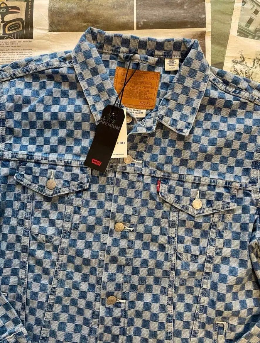 Levi's levi's checkered denim jacket for spring autumn. Size US XL / EU 56 / 4 - 2 Thumbnail