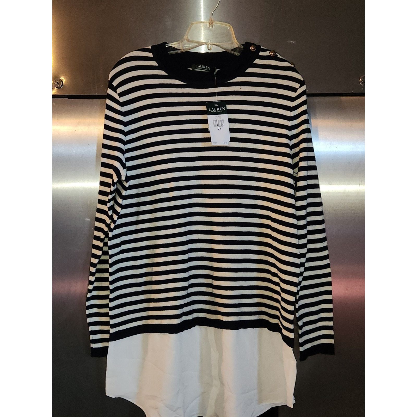 Lauren Ralph Lauren Lauren by Ralph Lauren Striped Long Sleeve Button Detailing Size XXL / US 16-18 / IT 52-54 - 1 Thumbnail