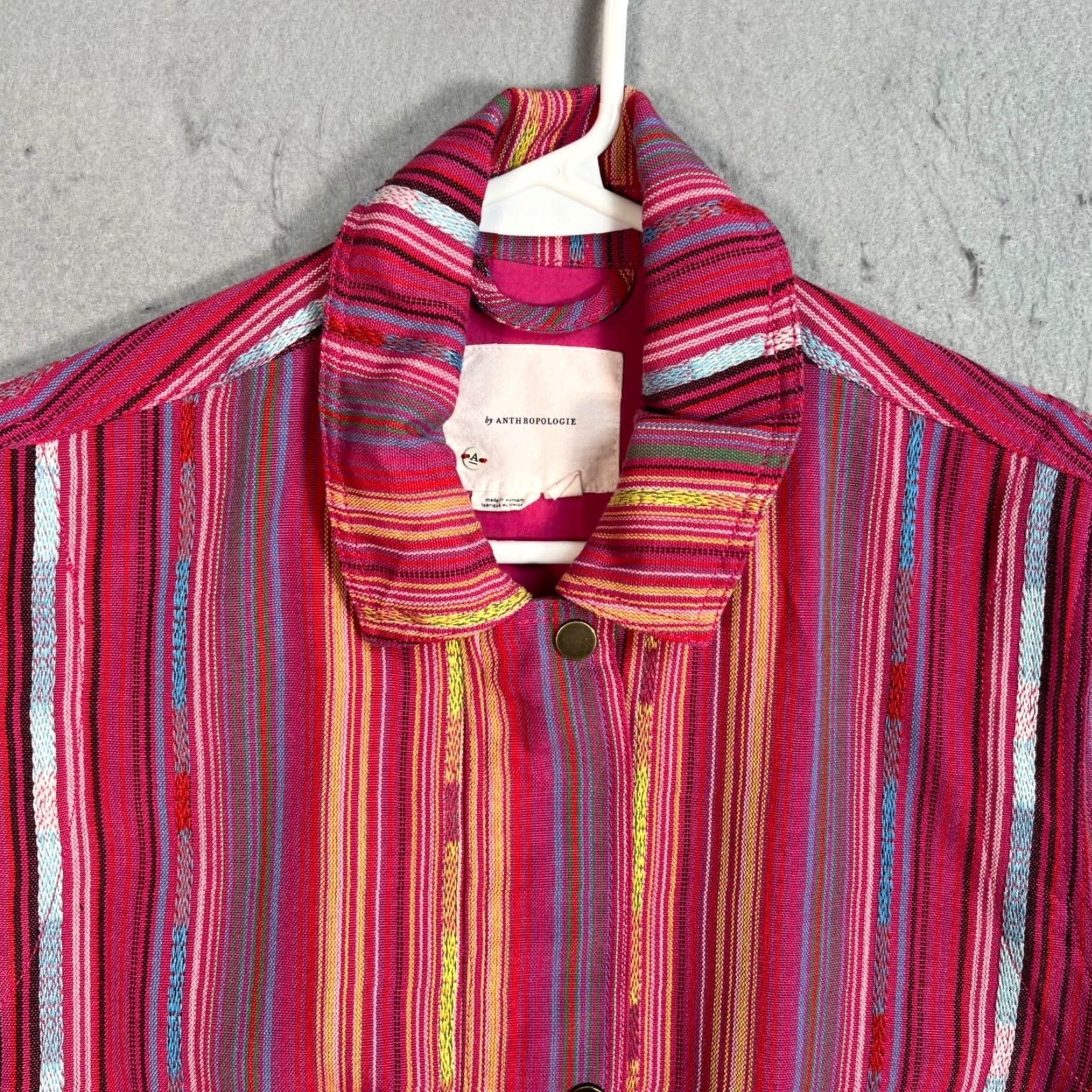 Anthropologie VINTAGE Anthropologie Womens XS Striped Sleeveless Utility Vest Size XS / US 0-2 / IT 36-38 - 6 Thumbnail