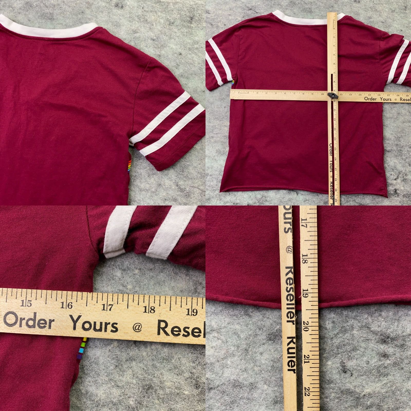 Disney Disney Womens Shirt Top Small Red Mickey Mouse Rainbow Retro Cropped V-Neck T-Shirt Size S / US 4 / IT 40 - 8 Thumbnail