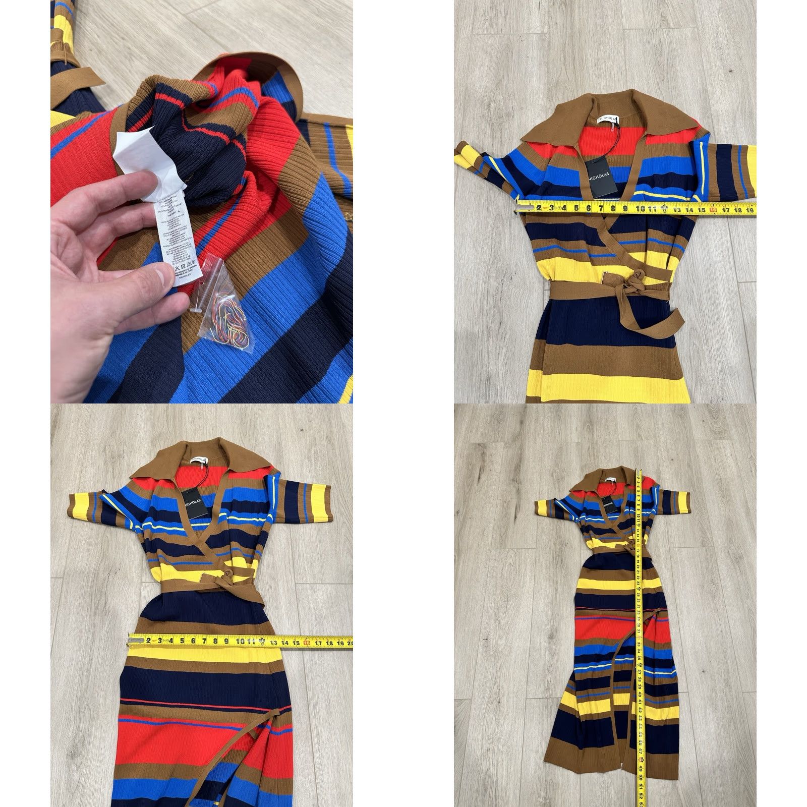 NICHOLAS **NWT Nicholas Large Collared Stretch Midi Dress Sz L Multicolor** User: NWT Nicholas Collared Stretch Midi Dress Sz L Multicolor Size L / US 10 / IT 46 - 8 Thumbnail