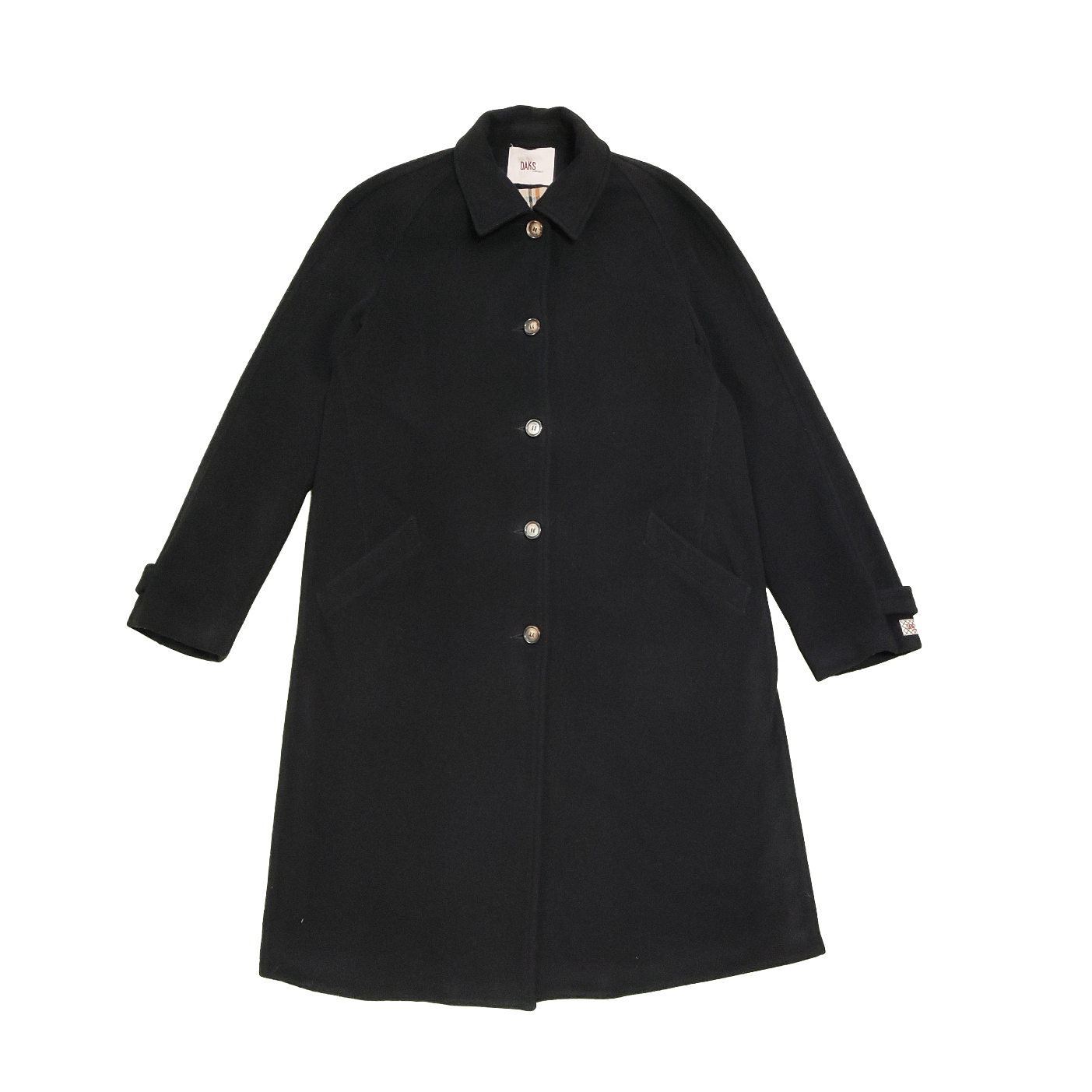 image of Daks London Long Coat Cashmere Wool England Uk 12 Us 8 in Black, Women's (Size Medium)