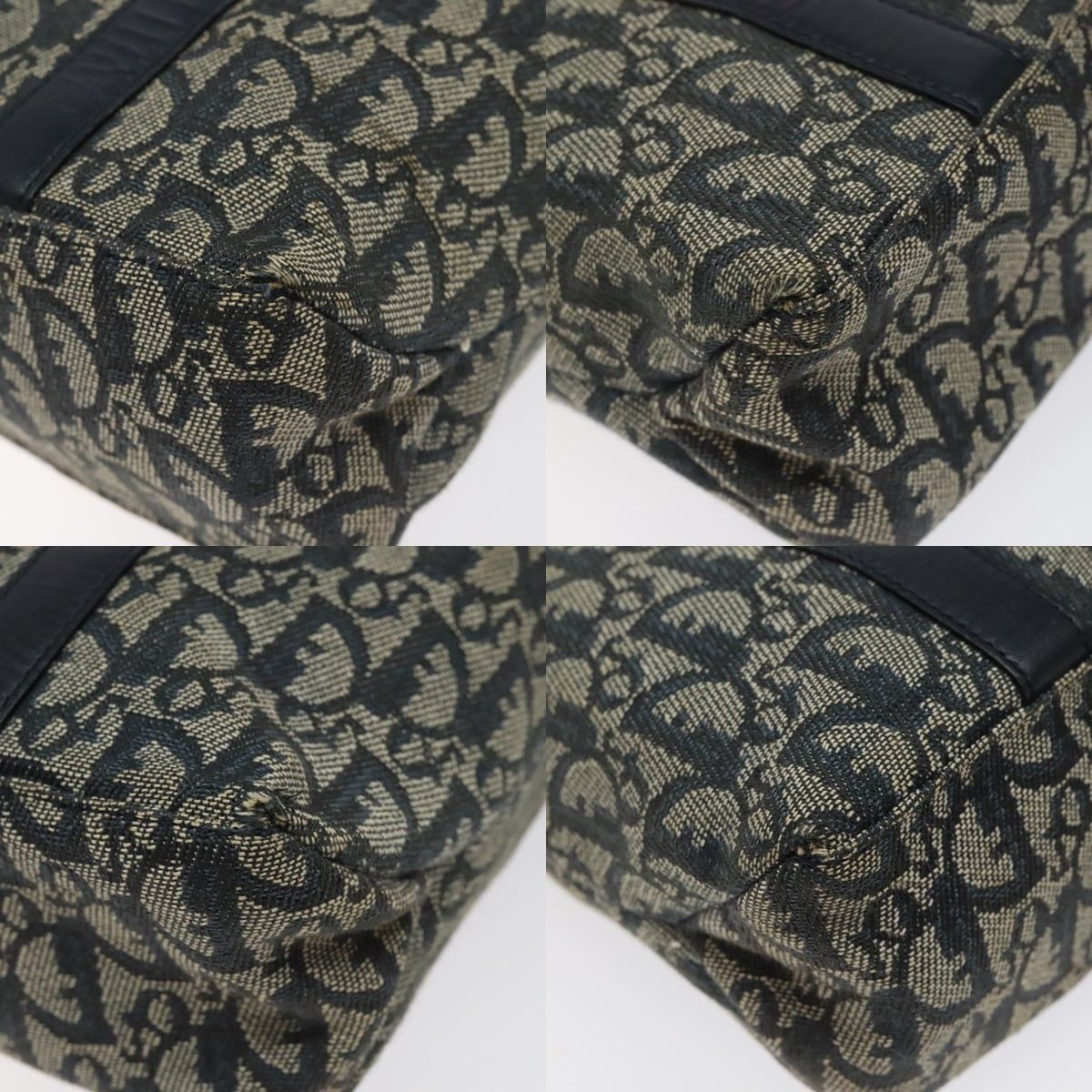 Dior DIOR Trotter Canvas Hand Bag Navy Gold Size ONE SIZE - 10 Thumbnail