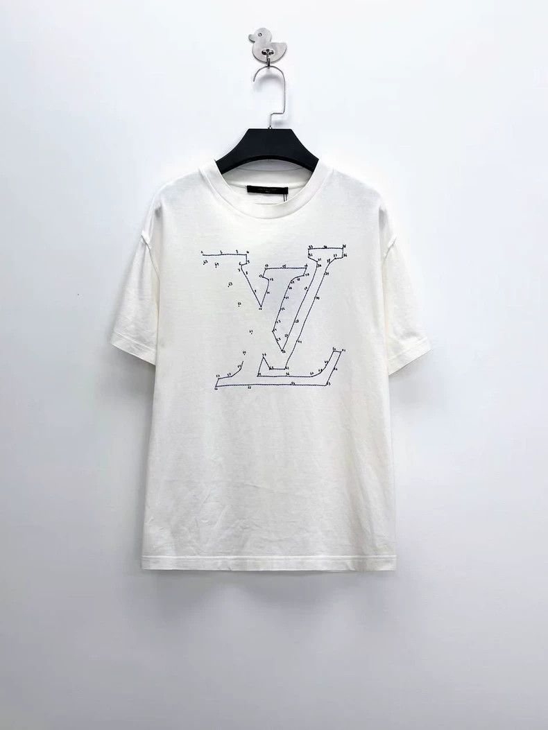 Louis Vuitton Louis Vuitton White Logo Embroidered Short Sleeve Size US XS / EU 42 / 0 - 1 Thumbnail