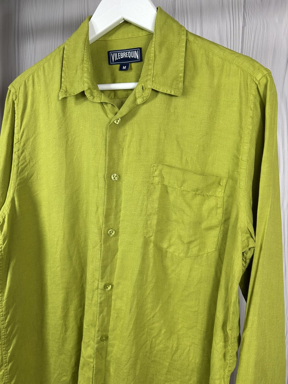 Vilebrequin Vilebrequin Caroubis Linen Shirt Green Long Sleeve Turtle Size US M / EU 48-50 / 2 - 3 Thumbnail