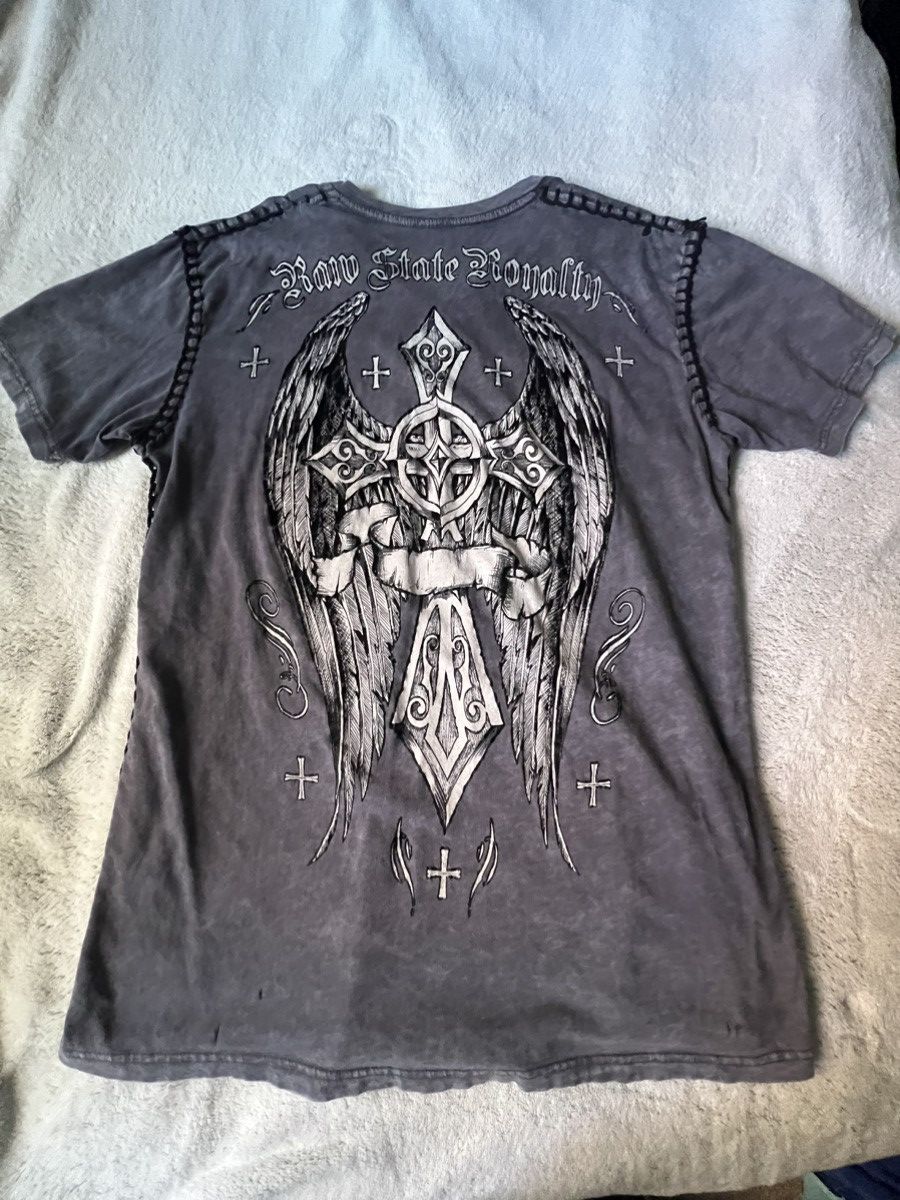 Affliction × Vintage ‘00s AFFLICTION STYLE RAW STATE TEE Size US L / EU 52-54 / 3 - 2 Thumbnail