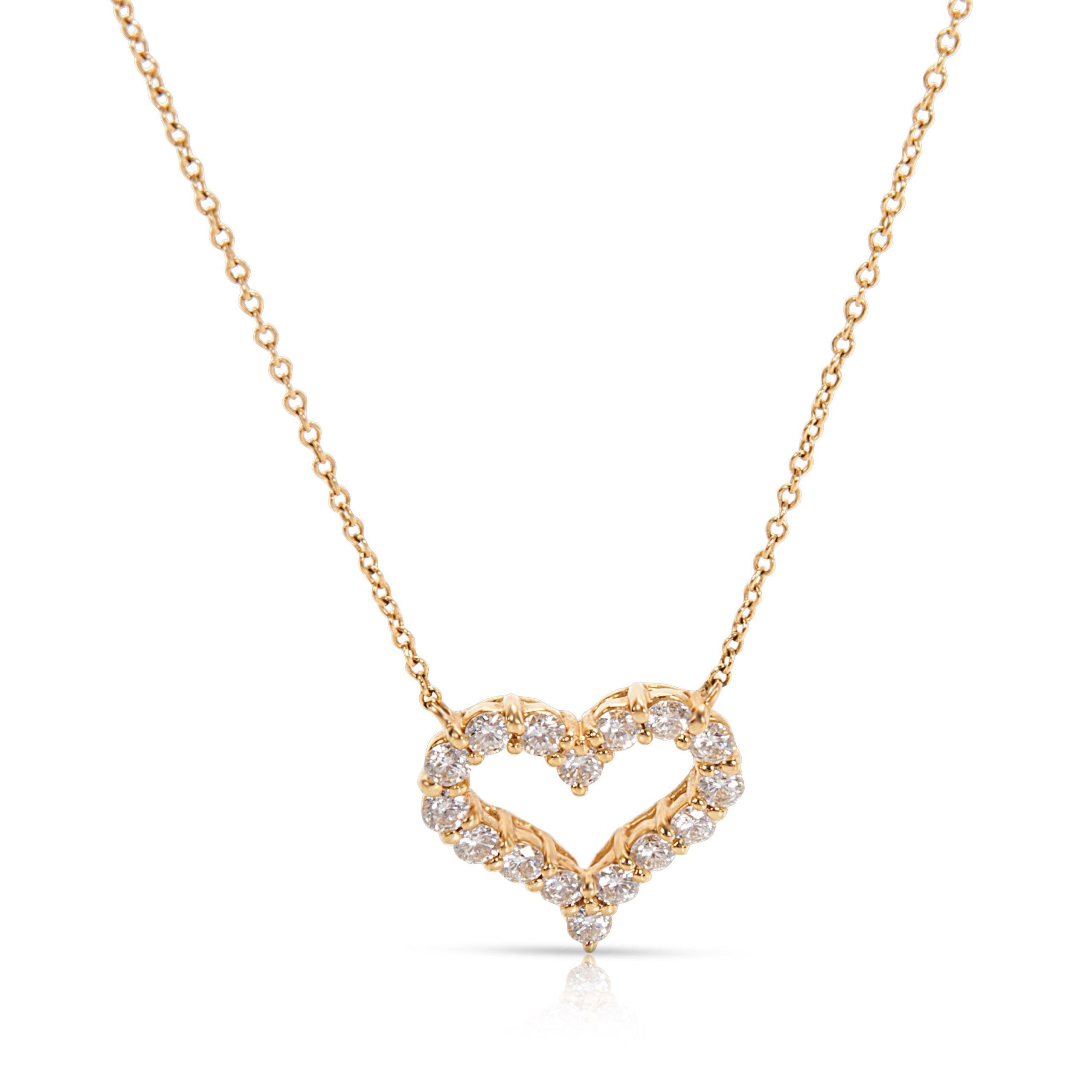 Tiffany & Co. Diamond Heart Pendant Necklace in 18K Yellow Gold (0.62 CTW)