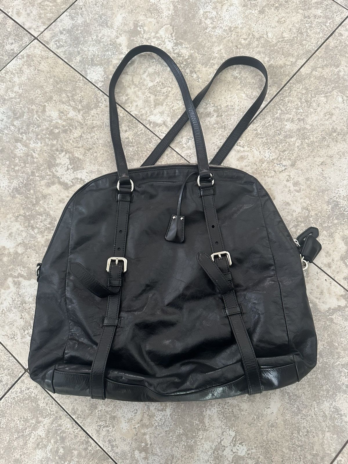 Prada Vintage Leather Prada HandleBag Size ONE SIZE - 2 Thumbnail