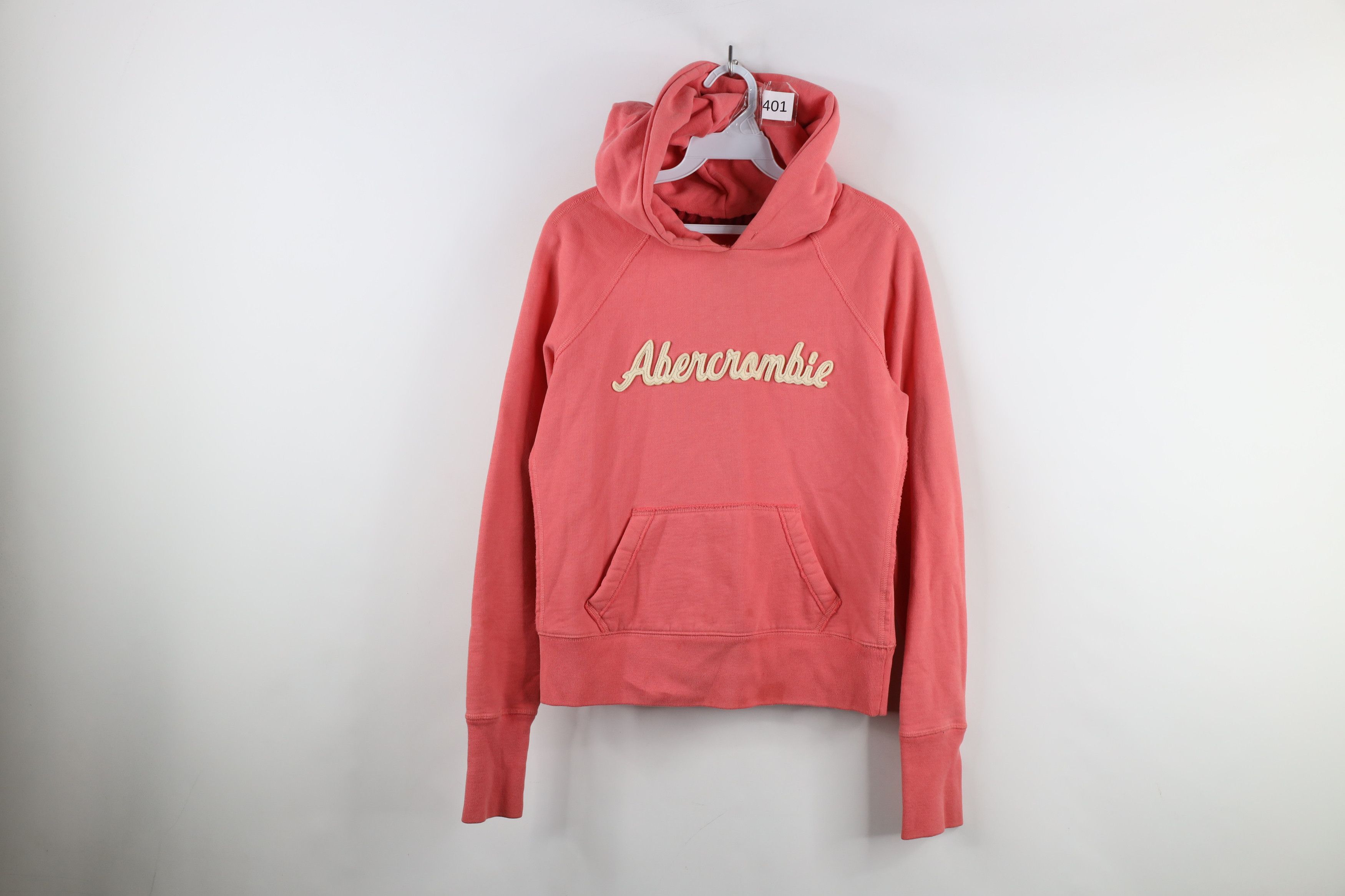Abercrombie & Fitch × Vintage Vintage 90s Y2k Abercrombie Spell Script Cropped Hoodie Pink Size L / US 10 / IT 46 - 1 Thumbnail