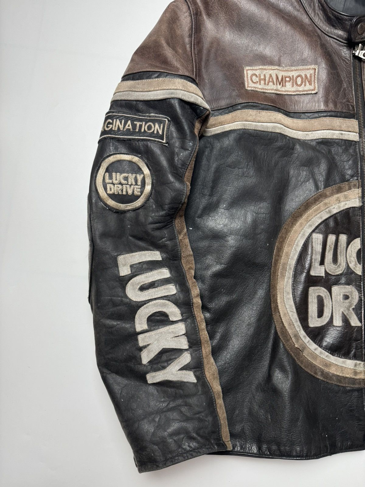 Vintage Vintage LukcyDrive Leather Racing Jacket Size US XXL / EU 58 / 5 - 7 Thumbnail