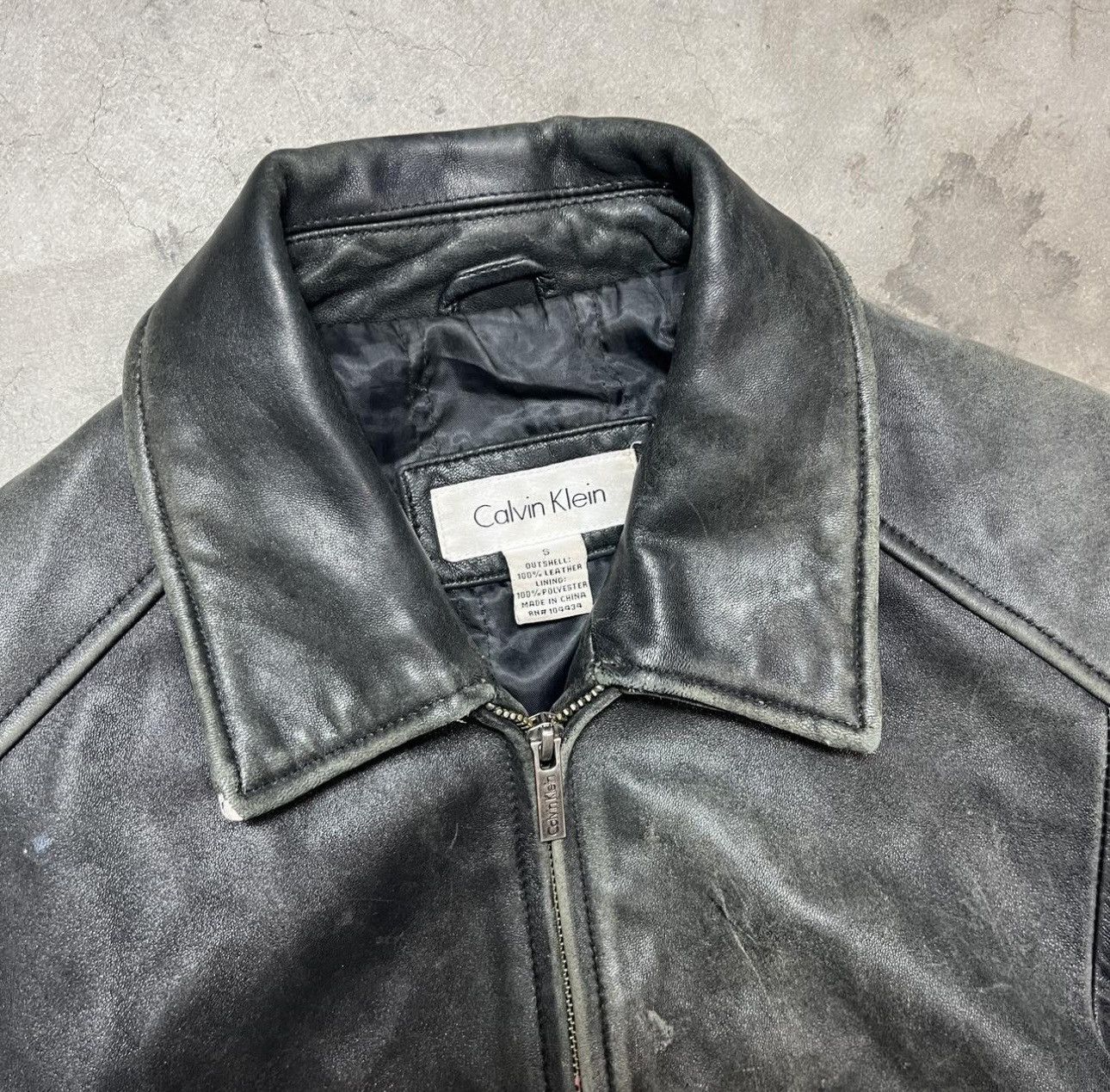 Calvin Klein CALVIN KLEIN BLACK LEATHER VINTAGE JACKET Size US M / EU 48-50 / 2 - 2 Thumbnail