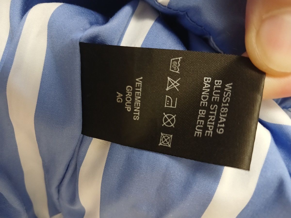 Vetements BNWT) S Vetements Puffer striped shirt jacket Size US S / EU 44-46 / 1 - 12 Thumbnail