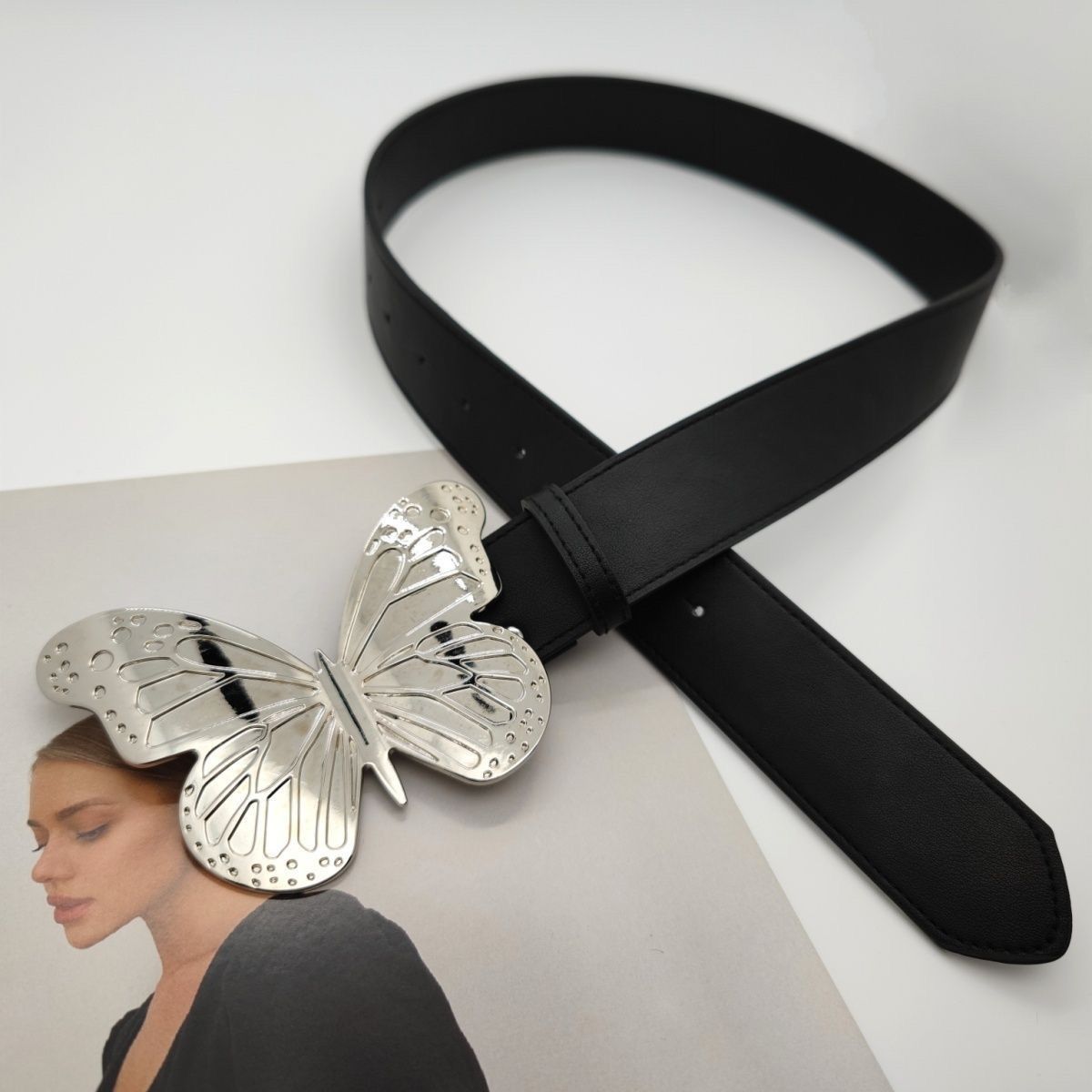 Designer Butterfly Vintage Belt Riveted Belts Menswear Accessories Size ONE SIZE - 4 Thumbnail