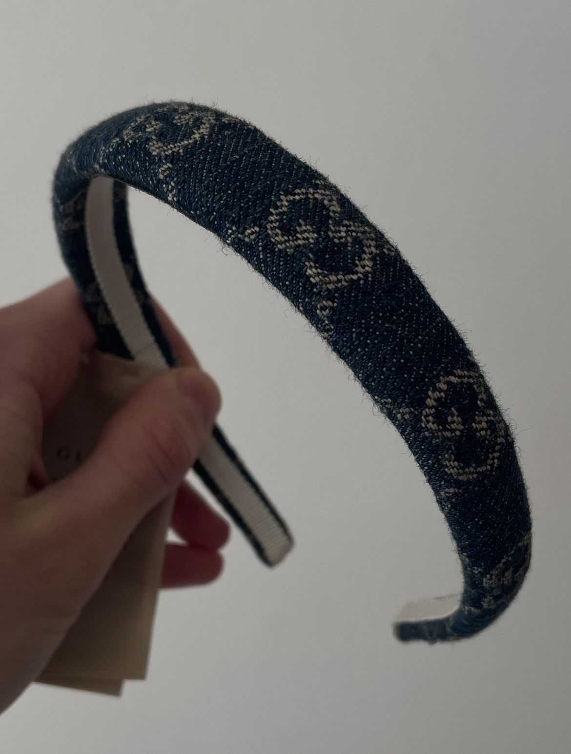 gucci denim monogram headband Gucci Denim GG Monogram Canvas Headband – Vintage by Misty main image 3