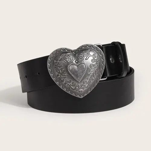 Designer × Vintage Vintage PU Leather Love Carving Belt Size ONE SIZE - 1 Thumbnail