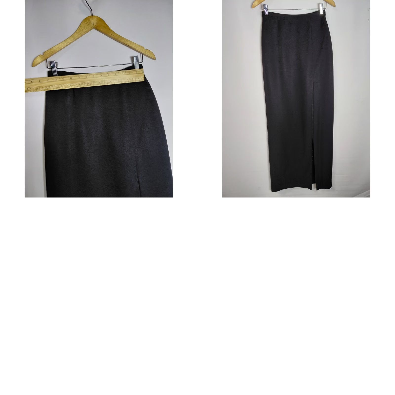 Vintage LILLIE RUBIN Black Maxi Skirt Solid Women Size 6 Size 28" / US 6 / IT 42 - 9 Thumbnail