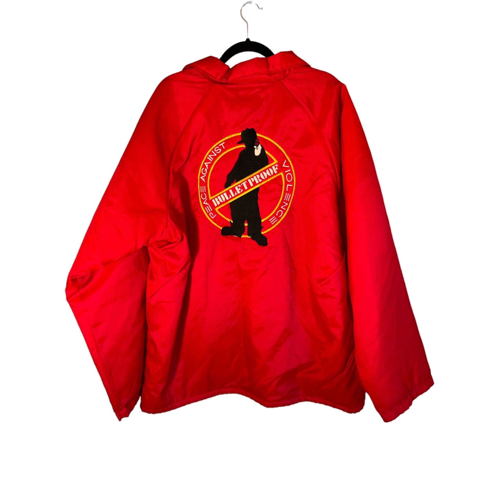 Vintage Hip Hop Jacket Bulletproof Peace Against Violence Ra