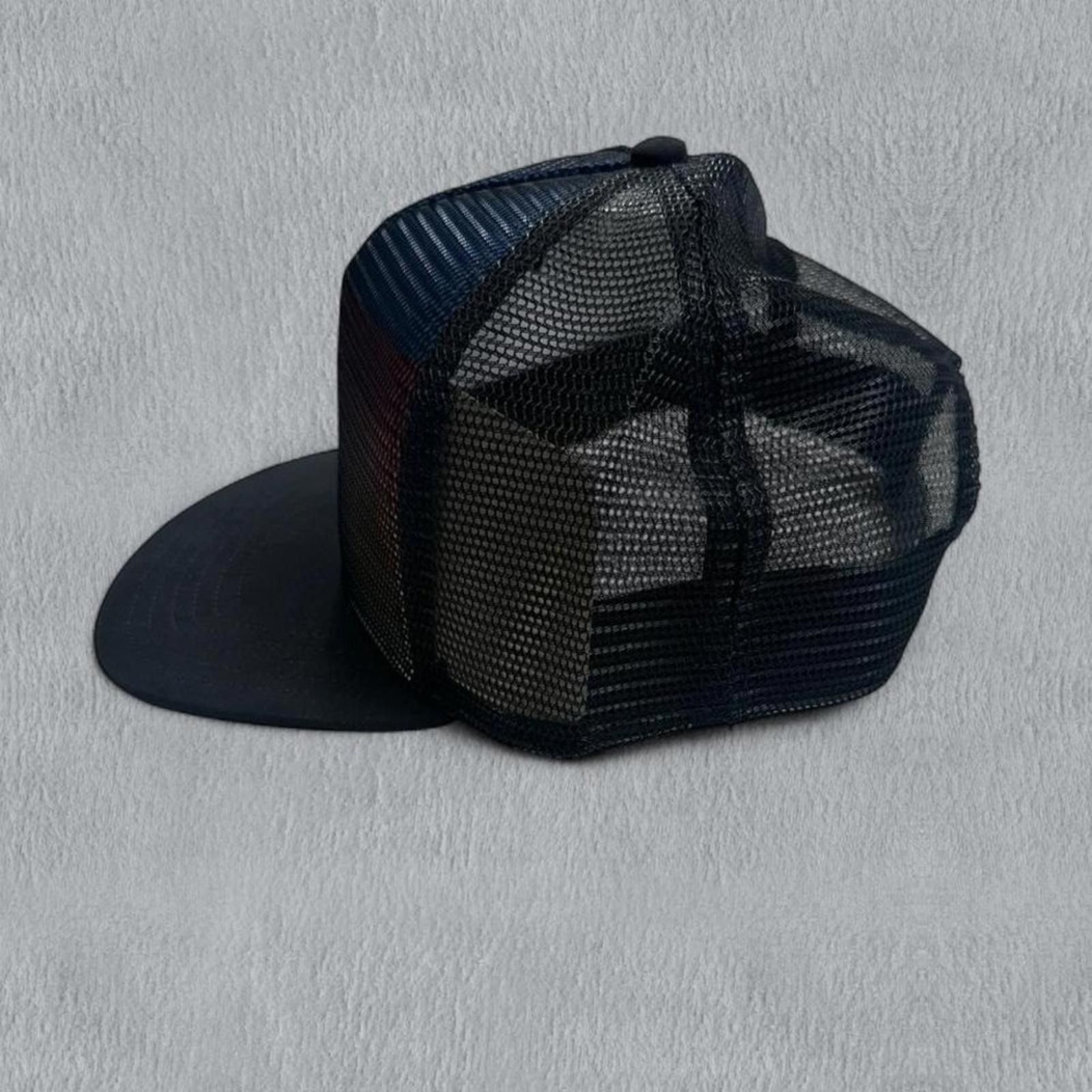 Other Trucker Hat Stripes Mesh Black Snap Back Short Bill RED LBL Size ONE SIZE - 2 Thumbnail