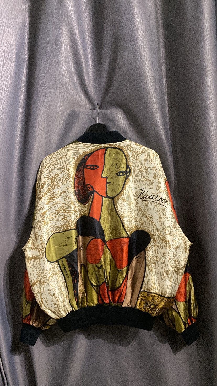 Vintage 🔥OFFER🔥VINTAGE PICASSO AOP ART SATIN BOMBER JCKT KOREA LARGE Size US L / EU 52-54 / 3 - 9 Thumbnail