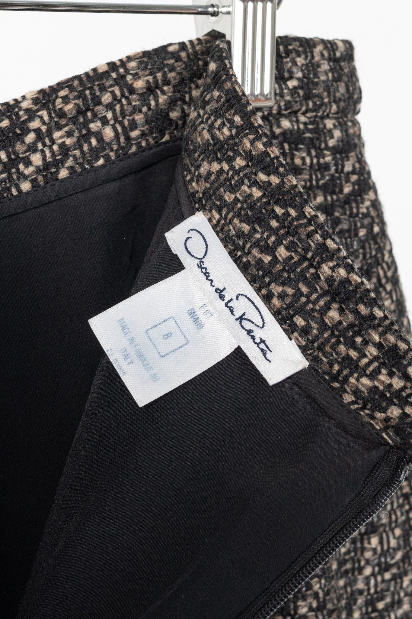 Oscar De La Renta Oscar de la Renta AW07 Runway Brown Wool-Tweed Fringe Skirt Size 30" / US 8 / IT 44 - 7 Thumbnail