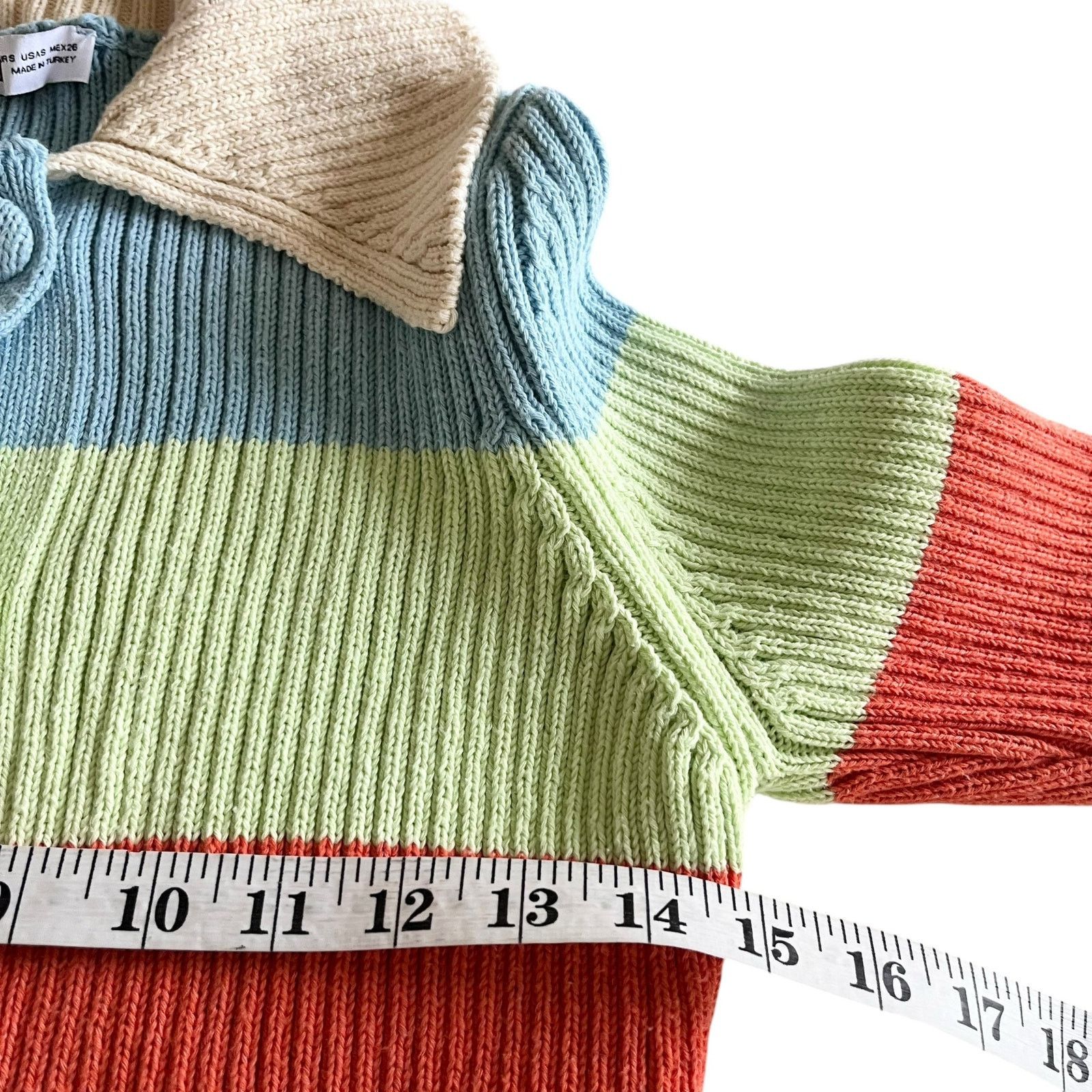 Zara Zara Colorblock Striped Ribbed Knit Cropped Cardigan Sweater Size S / US 4 / IT 40 - 6 Thumbnail
