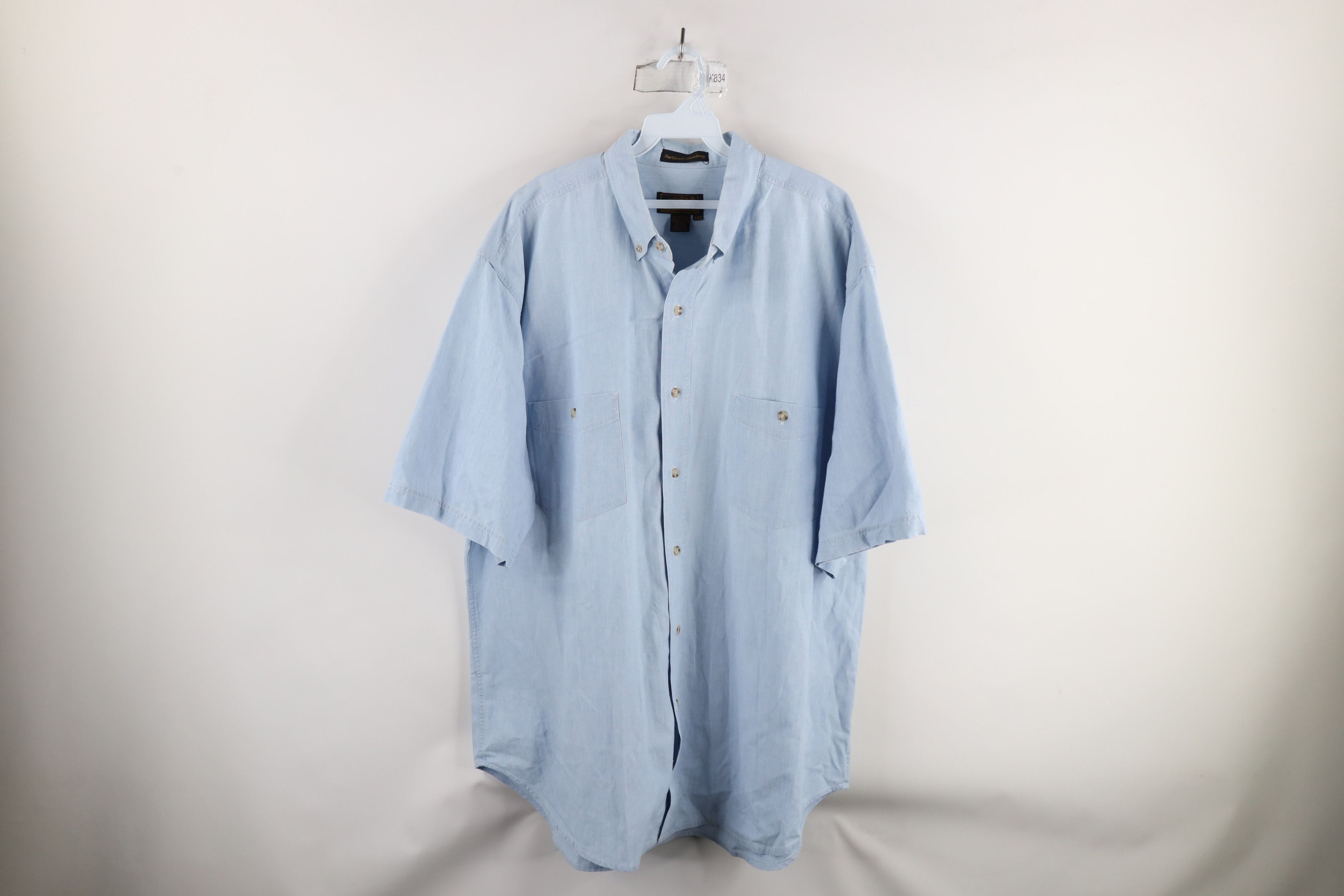 Eddie Bauer × Vintage Vintage 90s Eddie Bauer Short Sleeve Button Down Shirt Size US XXL / EU 58 / 5 - 1 Thumbnail