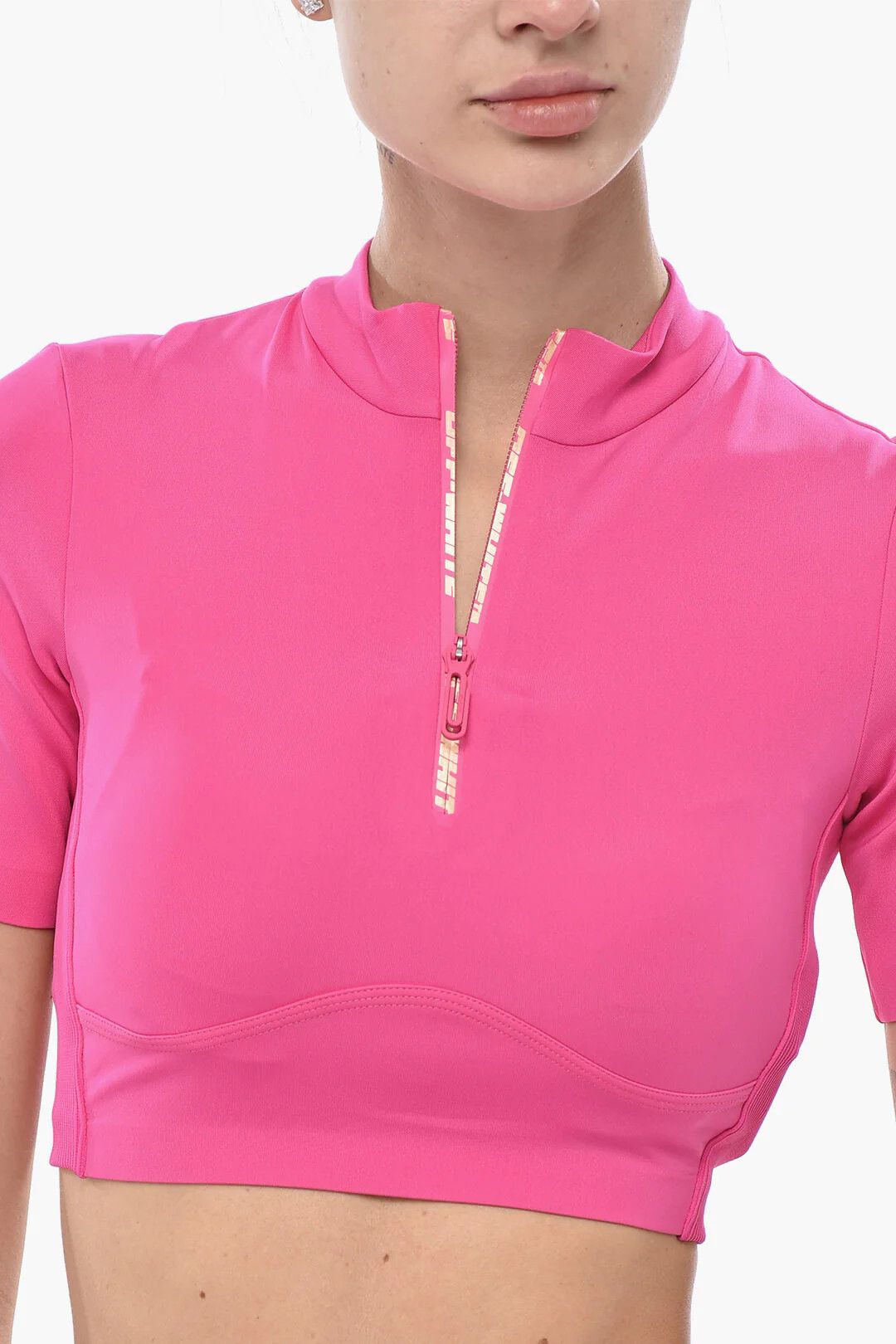 Off-White og1mm0426 Technical Fabric Crop T-Shirt in Pink Size XS / US 0-2 / IT 36-38 - 3 Thumbnail