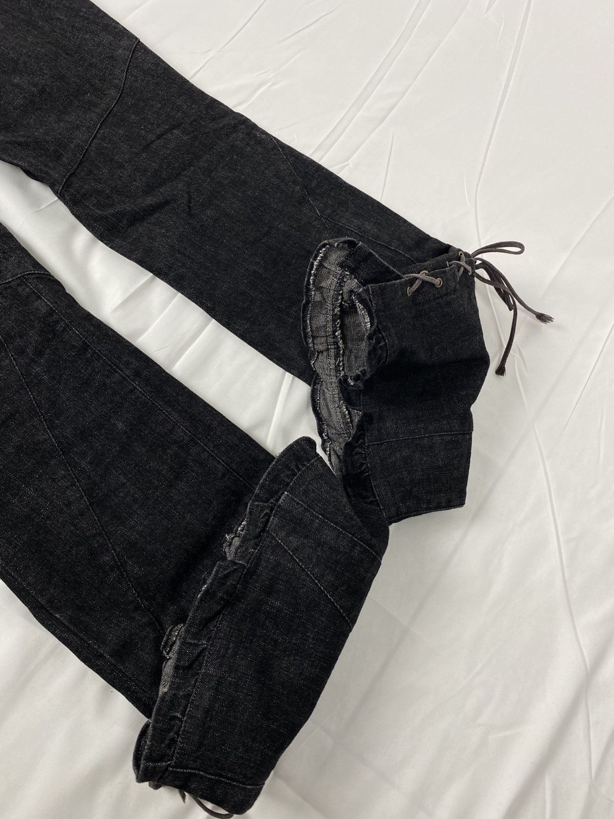 Tornado Mart L’est Rose Flared Lace Up Denim Pants like Tornado Mart Size US 28 / EU 44 - 15 Thumbnail