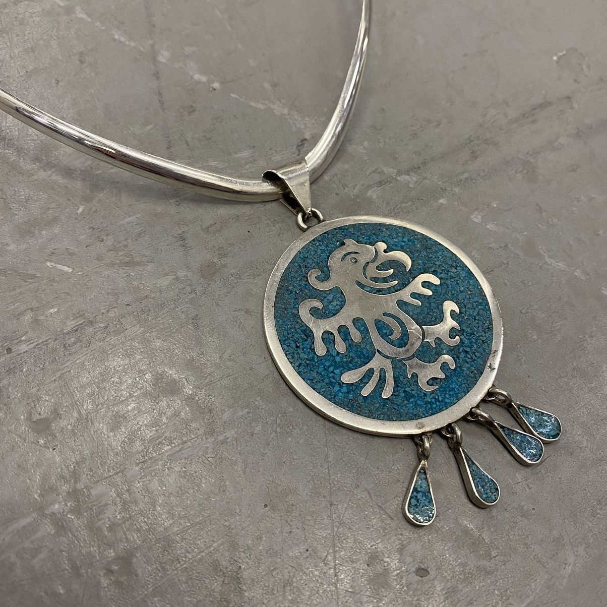 Kapital × Vintage Vintage 70s Navajo Sterling Turquoise Necklace KAPITAL STYLE Size ONE SIZE - 3 Thumbnail