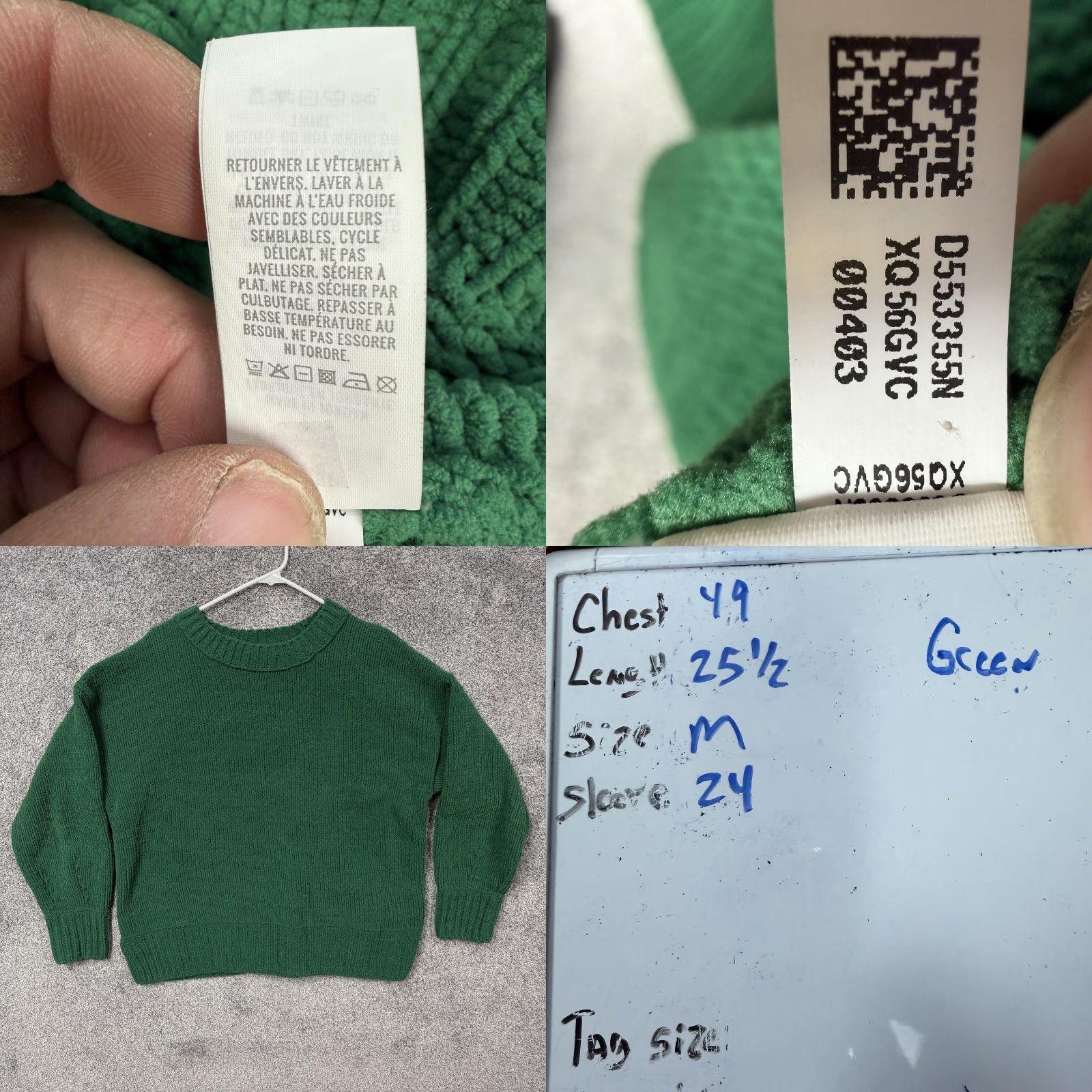 Vintage Aerie Sweater Women's M Green Chunky-Knit Crew Neck Cozy Relaxed Fit 80s Style Casual Pullover Knit Size M / US 6-8 / IT 42-44 - 8 Thumbnail