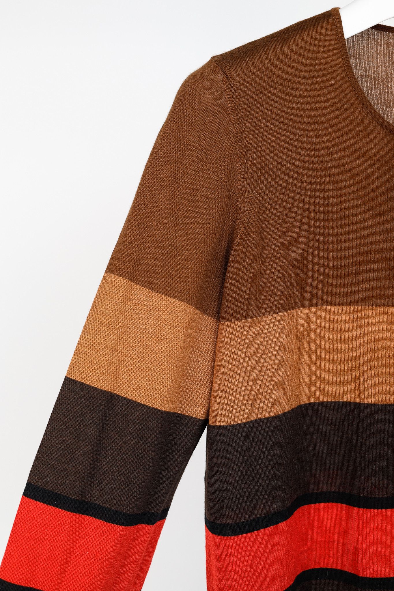 Akris Akris PF/13 Brown Striped Cashmere & Silk Sweater Size L / US 10 / IT 46 - 5 Thumbnail