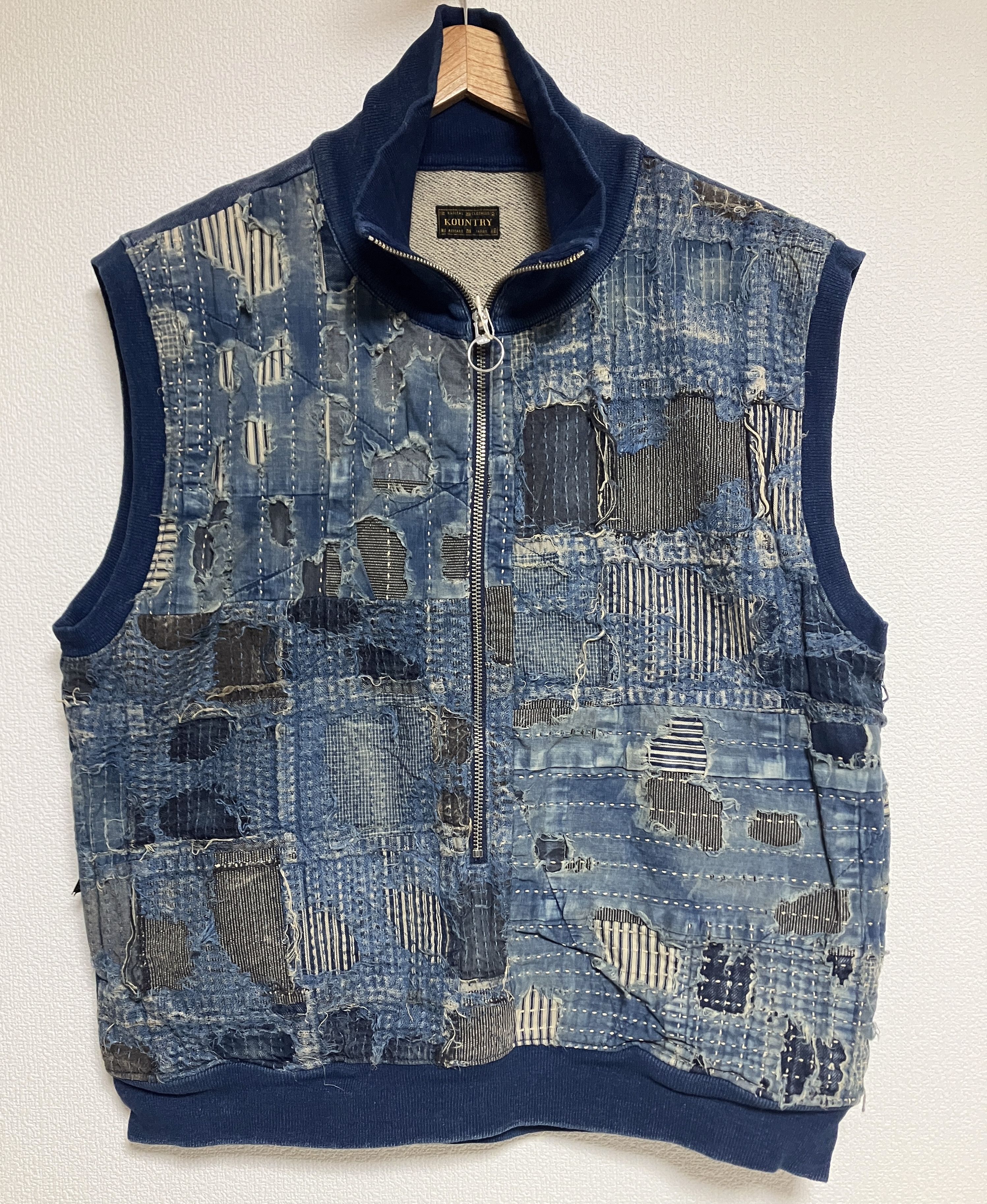 a*o様 KAPITAL キャピタル BORO×IDG裏毛 ハーフZIPベスト KAPITAL (キャピタル) BORO×IDG裏毛 ハーフZIPベスト s.t.c