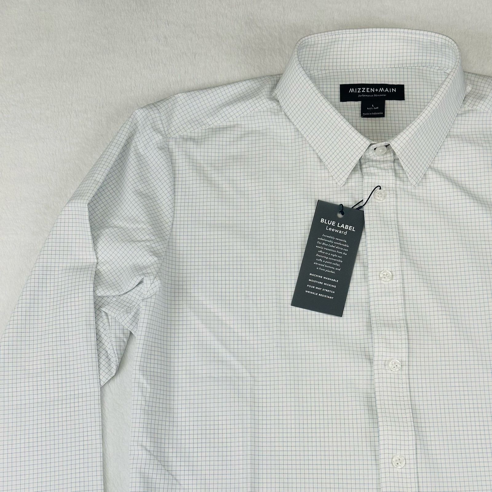 Mizzen+Main Mizzen+Main Men’s Large Leeward White Long Sleeve Shirt Size US L / EU 52-54 / 3 - 2 Thumbnail