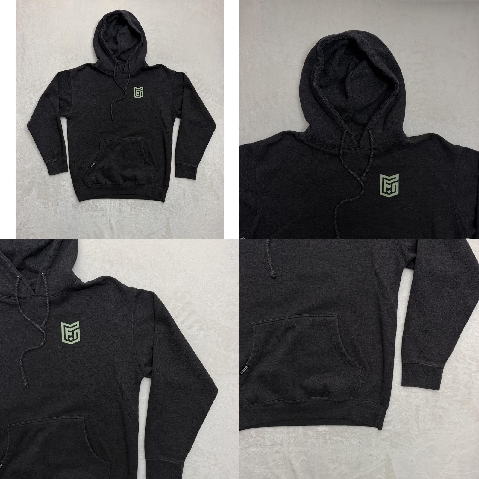 Industrie Freedom Industries Hoodie Mens M Gray Fleece Pullover Graphic Print Hooded Pockets Crew Neck Size US M / EU 48-50 / 2 - 8 Thumbnail
