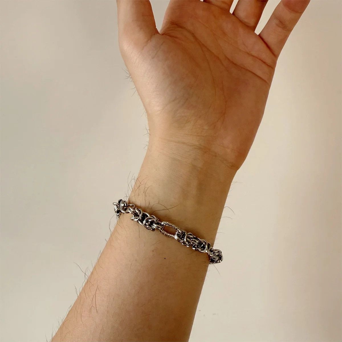 Vintage Retro Stainless Steel Cuban Link Chain Bracelet Size ONE SIZE - 6 Thumbnail