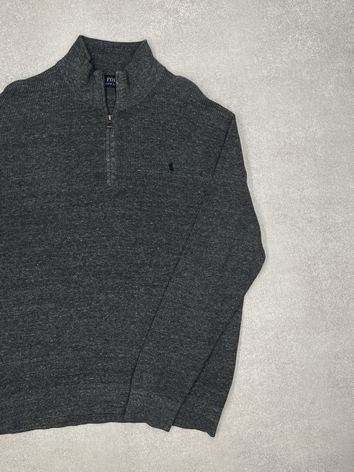 Polo Ralph Lauren Mens Polo Ralph Lauren Half Zip 1/4 Grey Pullover Y2K Rugby Size US L / EU 52-54 / 3 - 3 Thumbnail